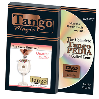 Two Coins Thru Card (w/DVD)(D0019) (Quarter Dollar) by Tango - Trick