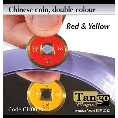 картинка Chinese Coin (CH0020) Red & Yellow by Tango Magic - Tricks от магазина Одежда+