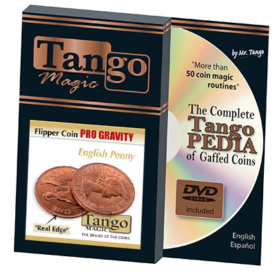 Flipper coin Pro Gravity English Penny (w/DVD)(D0107) by Tango - (D0107)