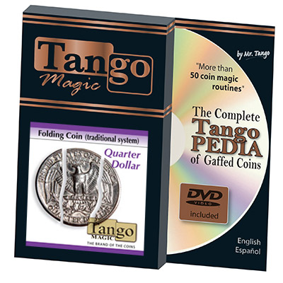 Folding Coin Quarter (D0021) (Traditional w/DVD) by Tango Magic - Trick (D0021)