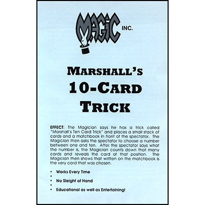 картинка Marshall's Ten Card Trick - Trick от магазина Одежда+