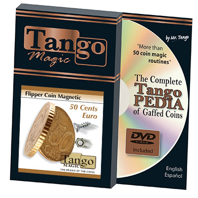 Magnetic Flipper Coin E0033 (50 Cent Euro w/DVD)by Tango- Trick