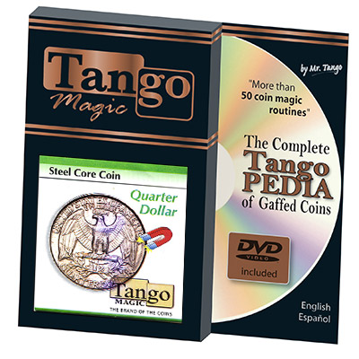 Steel Core Coin US Quarter Dollar (w/DVD) (D0030) by Tango -Trick