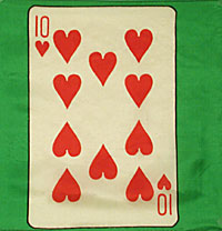 12" Card Silk - 10 Of Hearts