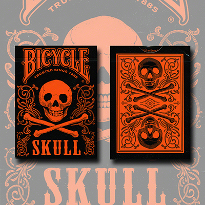 Bicycle Skull Metallic (Orange) USPCC by Gambler's Warehouse - Trick