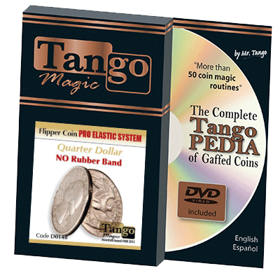 картинка Flipper Coin Pro Elastic System (Quarter Dollar DVD w/Gimmick)(D0148) by Tango - Trick от магазина Одежда+