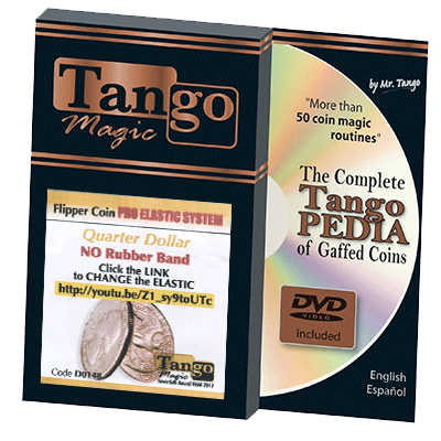 Flipper Coin Pro Elastic System Quarter Dollar (D0148) by Tango Magic - Trick