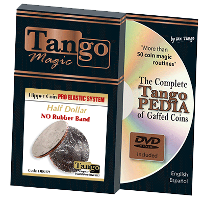 Flipper Coin Pro Elastic System (Half Dollar DVD w/Gimmick)(D0089) by Tango - Trick