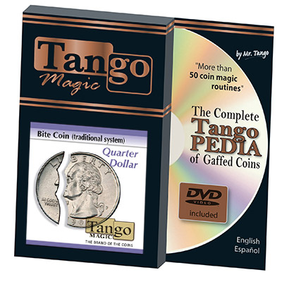 картинка Bite Coin - (US Quarter w/DVD - Traditional With Extra Piece)(D0047)by Tango - Trick от магазина Одежда+