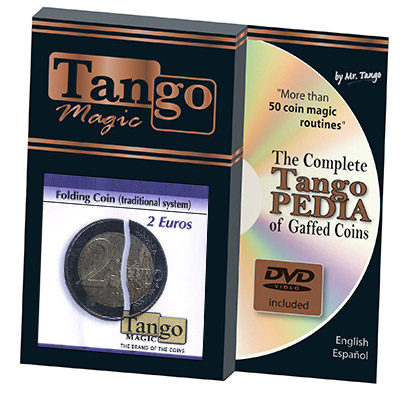 Folding Coin - 2  Euros (Traditional w/DVD) by Tango Magic - Trick (E0064)